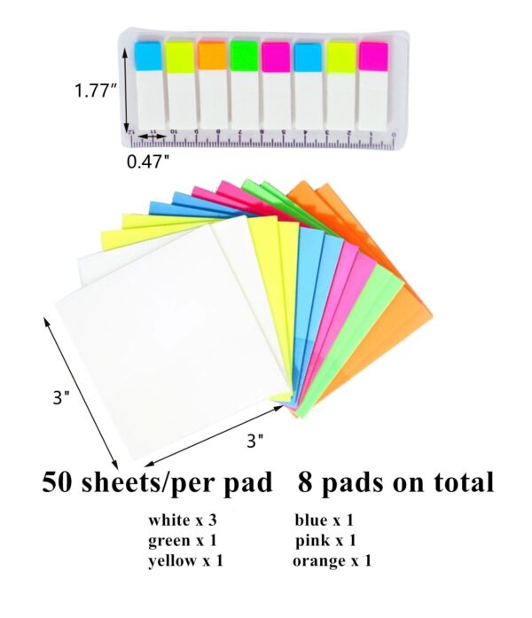 Sticky Notes Transparent Clear Translucent Sticky Tabs 3″x3″ Waterproof Book Annotation Supplies for Home Office 560 Pcs