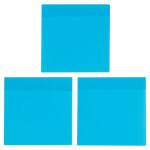 JAM Paper Transparent Sticky Note Pad, Blue, 3 x 3, 300 Sheets/Pack