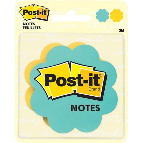 Post-it Super Sticky Die-Cut Notes 150 x Assorted – 3″ x 3″ – Daisy – Assorted – Self-adhesive – 2 / Pack