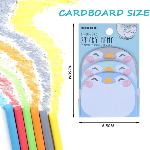 Daradara Cute Sticky Notes, Cartoon Sticky Notes Animals Shape, Self-Stick Memo Pad s Tab Supplies,6 Pack 270 Sheets