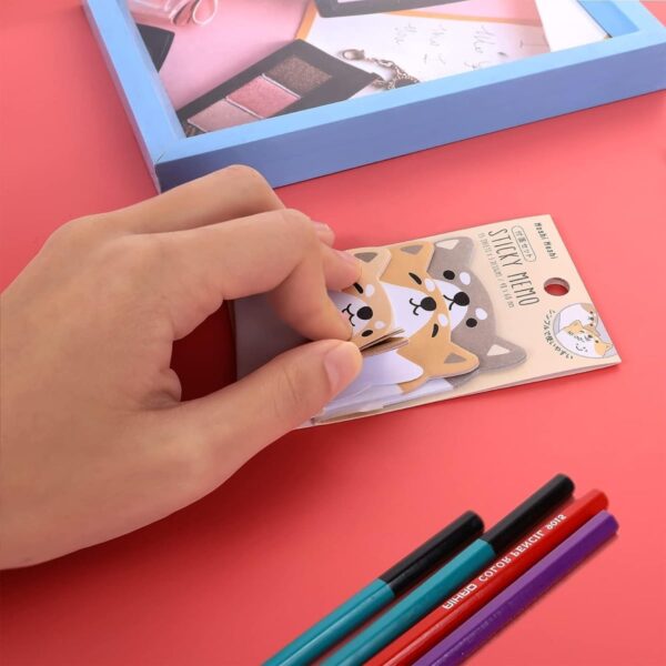 Daradara Cute Sticky Notes, Cartoon Sticky Notes Animals Shape, Self-Stick Memo Pad s Tab Supplies,6 Pack 270 Sheets