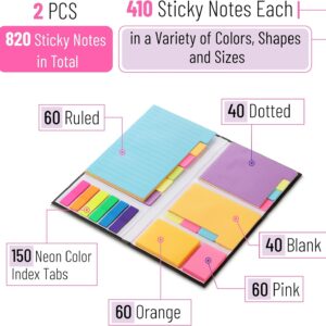 Mr. Pen- Sticky Note Set, 2 Sets, 820 pcs, Vibrant Colors