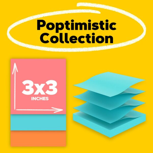 Post-it Dispenser Pop-up Notes, 3 in x 3 in, Poptimistic, 12 Pads