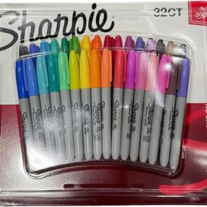 Sharpie Permanent Markers | Fine Point | 32 Count (Multicolor)