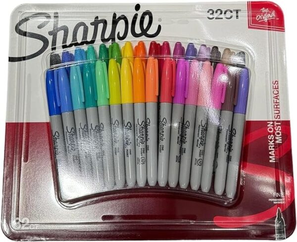 Sharpie Permanent Markers | Fine Point | 32 Count (Multicolor)