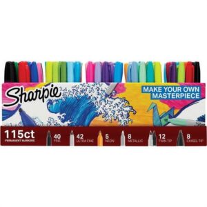 Sharpie Permanent Markers Ultimate Collection, Assorted Tips and Colors, 115 Count