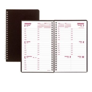 Rediform CB75VBLK Duraflex Weekly Planner, 8 X 5, Black Cover, 12-month (jan To Dec): 2024 - Image 1
