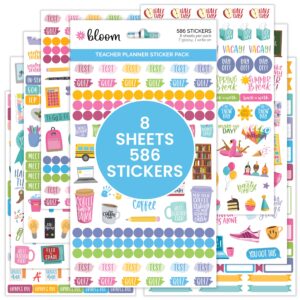 bloom daily planners Sticker Sheets, Teacher Planner Stickers V2 - Image 1