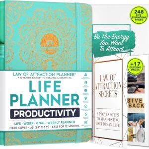 Freedom Mastery Monthly Planners & Appointment Book with Stickers, 5" x 8", Blue, 248 Pages - Image 1