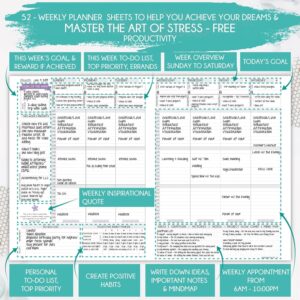 Freedom Mastery Monthly Planners & Appointment Book with Stickers, 5" x 8", Blue, 248 Pages - Image 3