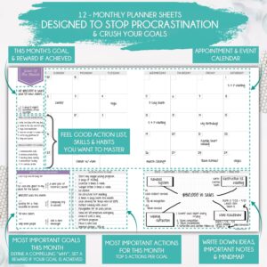 Freedom Mastery Monthly Planners & Appointment Book with Stickers, 5" x 8", Blue, 248 Pages - Image 4