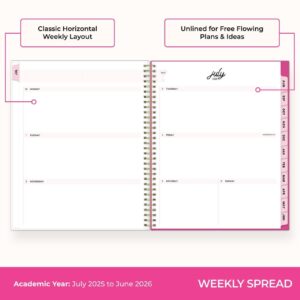 Blue Sky Color Me Courtney 2025-2026 Academic Year Weekly and Monthly Planner Calendar, July 2025 - June 2026, 12-Month, 8.5" x 11", Flexible Cover, Wirebound, Storage Pocket, Bloom Pink - Image 8