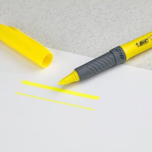 BIC Brite Liner Grip Highlighter, Chisel Tip, Yellow, 5-Count (GBLP51-Ylw) - Image 4