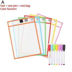 SHIBUN Dry Erase Marker with Dry Wipe Bag, Random Color - Image 1