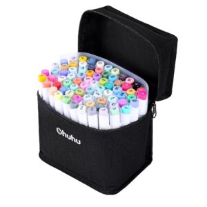 Dual Tips Ohuhu 72-Color Brush & Chisel Tips Alcohol Based Markers with Carrying Case - Image 1