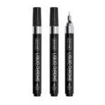 ZEYAR Liquid Chrome Marker Paint Marker, Shiny Silver Pen for smooth surfaces, High-gloss display effects, Needle Extra Fine (3)