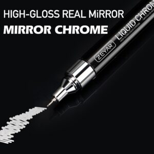 ZEYAR Liquid Chrome Marker Paint Marker, Shiny Silver Pen for smooth surfaces, High-gloss display effects, Needle Extra Fine (3)