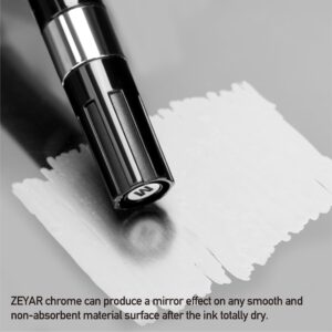 ZEYAR Liquid Chrome Marker Paint Marker, Shiny Silver Pen for smooth surfaces, High-gloss display effects, Needle Extra Fine (3)