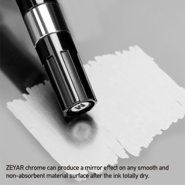 ZEYAR Liquid Chrome Marker Paint Marker, Shiny Silver Pen for smooth surfaces, High-gloss display effects, Needle Extra Fine (3)