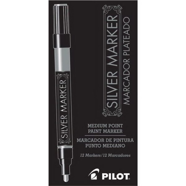 Pilot Metallic Permanent Marker, Medium, Silver