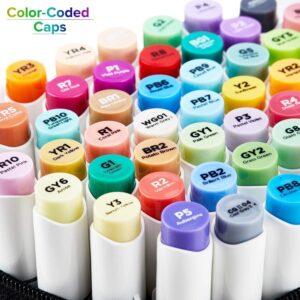 Ohuhu 216-Color Alcohol Markers, Dual Tip Brush & Fine, Refillable Art Marker Set for Adults & Artists - Image 4