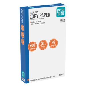 Pen+Gear Copy Paper, 8.5" x 14", 92 Bright, White, 20 lb., 1 Ream (500 Sheets) - Image 1