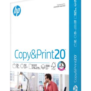 HP Copy & Print20, 20lb, 8.5 x 11, 1 Ream (500 Sheets)