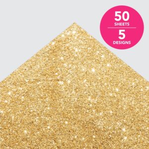 Roobee by Mara Mi Bright Multicolor Glitter Paper Pad, 50 Sheets, 5 Designs - Image 6
