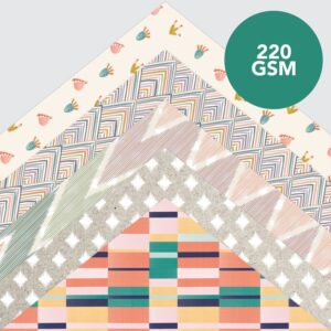 Roobee by Mara-Mi Free Spirit Multicolor Aztec Scrapbook Paper, 12" x 12" - 24 lb/ 110 GSM, 50 sheets - Image 5