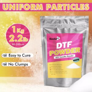 KOALA DTF Film Powder Kit - 8.5x11 DTF Transfer Film 50 Sheets + 2.2lb White DTF Transfer Powder for Sublimation Heat Transfer on Dark / Color T-shirts - Image 11