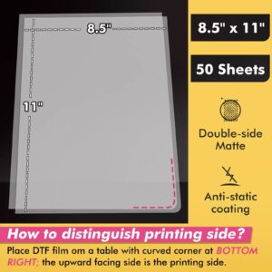 KOALA DTF Film Powder Kit - 8.5x11 DTF Transfer Film 50 Sheets + 2.2lb White DTF Transfer Powder for Sublimation Heat Transfer on Dark / Color T-shirts - Image 13