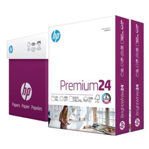 HP Printer Paper, Premium 24 lb., 8.5″ x 11″, White, 2 Reams, 1000 Sheets