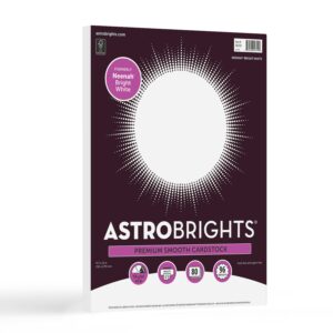 Astrobrights Cardstock, 8.5″ x 11″, 65 lb./176 Gsm, Bright White, 80 Sheets
