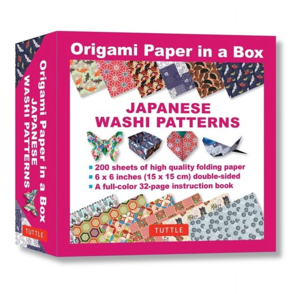 Tuttle Japanese Washi Patterns 6.7″ x 2.1″ x 6.6″ Double Sided Color Origami Paper, 200 Sheets