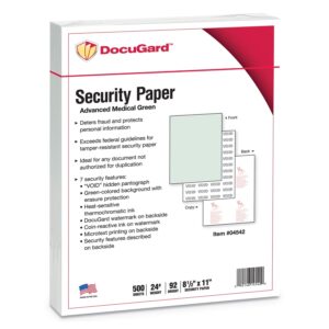 DocuGard Advanced Green Medical Security Paper, 7 Features, 8.5 x 11 Inches,&nbsp24 lb, 500 Sheets (04542)