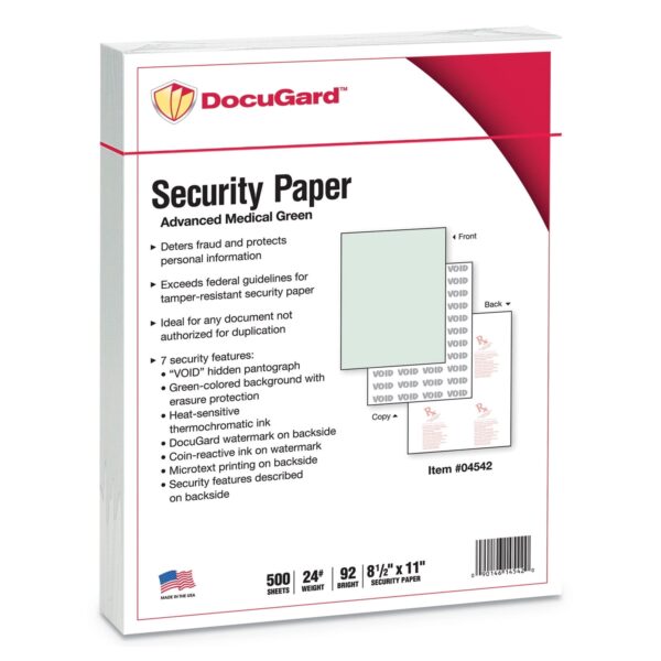 DocuGard Advanced Green Medical Security Paper, 7 Features, 8.5 x 11 Inches,&nbsp24 lb, 500 Sheets (04542)