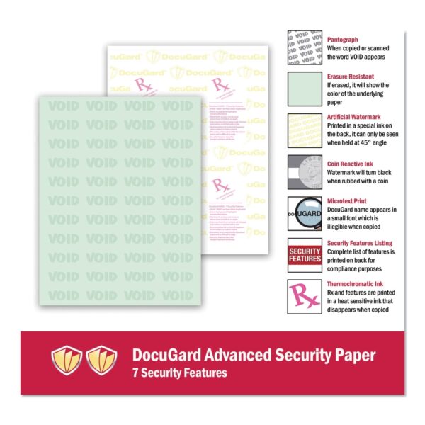 DocuGard Advanced Green Medical Security Paper, 7 Features, 8.5 x 11 Inches,&nbsp24 lb, 500 Sheets (04542)