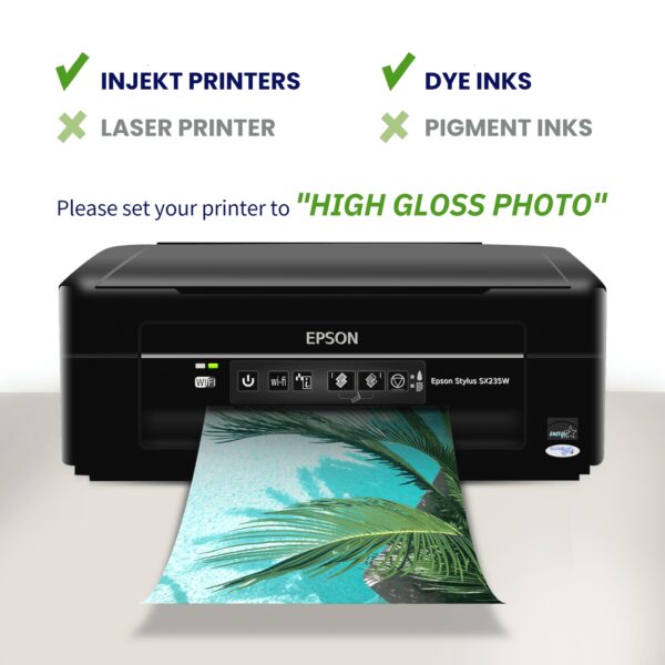 Glossy Photo Paper 8.5×11 Inch, Goefun Inkjet Printer Paper 100 Sheet, 200GSM Thick Photo Paper for Dye Ink