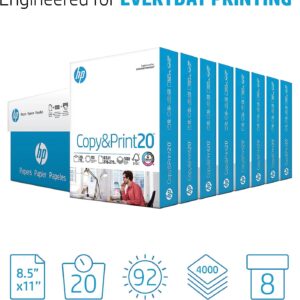 HP Copy & Print – 20 lb., 8.5″ x 11″, 4000 Sheets, White, 8 Ream