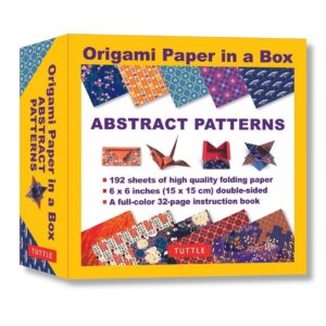 Tuttle Studio Abstract Patterns 6.6" x 2.1" x 6.8" Double Sided Color Origami Paper, 192 Sheets - Image 1