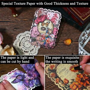 80 Sheets Floral Shape Scrapbook Paper, Vintage Decoupage Paper for Junk Journal Supplies, Aesthetic Deco - Image 3