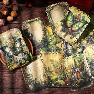 80 Sheets Floral Shape Scrapbook Paper, Vintage Decoupage Paper for Junk Journal Supplies, Aesthetic Deco - Image 4