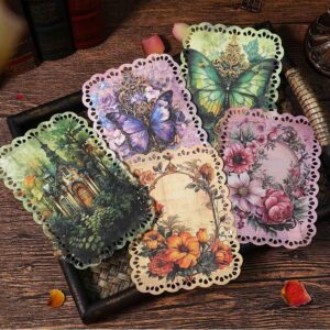 80 Sheets Floral Shape Scrapbook Paper, Vintage Decoupage Paper for Junk Journal Supplies, Aesthetic Deco - Image 5