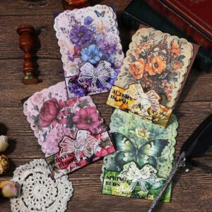 80 Sheets Floral Shape Scrapbook Paper, Vintage Decoupage Paper for Junk Journal Supplies, Aesthetic Deco - Image 6