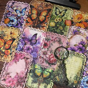 80 Sheets Floral Shape Scrapbook Paper, Vintage Decoupage Paper for Junk Journal Supplies, Aesthetic Deco - Image 8