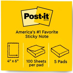 Post-it Notes, 4 in x 6 in, Beachside Cafe Collection, Lined, 5 Pads - Image 2