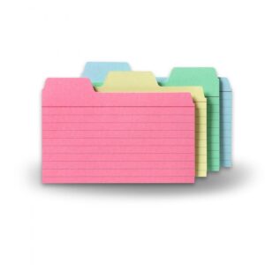 Find It, 3" x 5" Tabbed Index Cards, Narrow Ruled, Assorted Colors, 48 Piece - Image 1