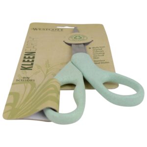 Westcott Crafting Scissors, KleenEarth, 8", Straight, Eco-Friendly, Rice Husks, Blue, 1-Count - Image 2