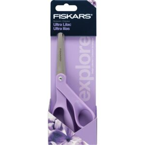 Fiskars Explore 8" Crafting and Fabric Scissors with Ergonomic Design, Ultra Lilac - Image 1