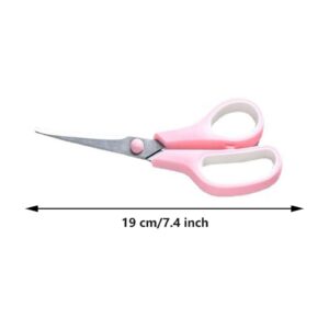 Latrodar Rubber Stainless Steel Macarons Color Design Scissors Office Supplies Color Student Stationery Scissors Pink Upgraded 3.6×0.4 Inch